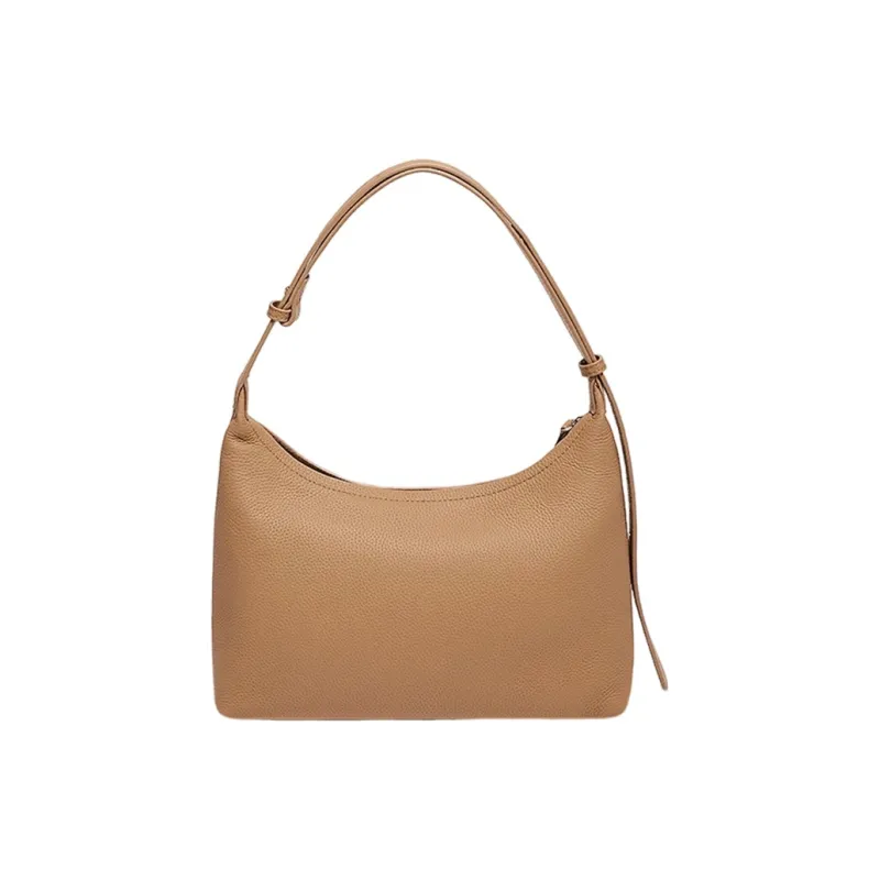 Marino Orlandi Cow Leather Crescent Bag Shoulder Bag Handbag Large Size Women's Brown/Black/White-3