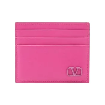 Valentino Genuine Leather Card Holder Men's Pink