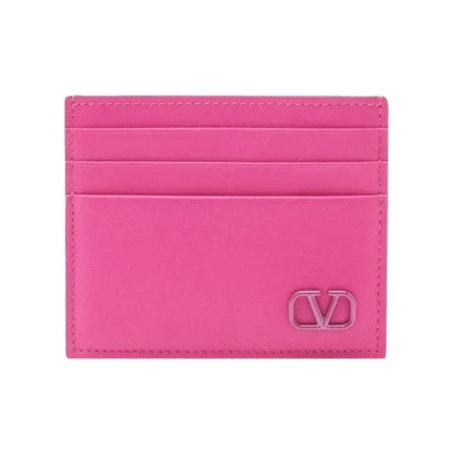 Valentino Genuine Leather Card Holder Men's Pink-0