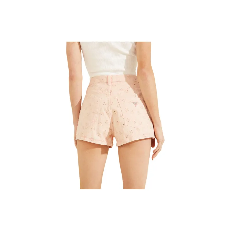 GUESS Claudia Eyelet Shorts Denim Shorts Women's Pink-1