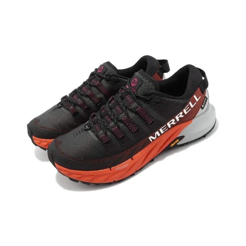 MERRELL Agility Peak 4 GTX Wear-Resistant Breathable Cushioning Low-Top Running Shoes Women's Black Orange-2