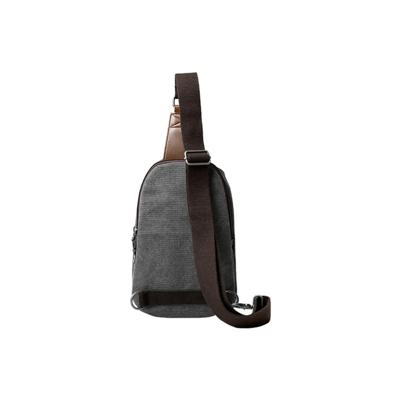 Slazenger Canvas Canvas Bag Saddle Bag Shoulder Bag Crossbody Bag Fanny Pack Sling Bag Regular Men's Gray/Smoke Cyan-2