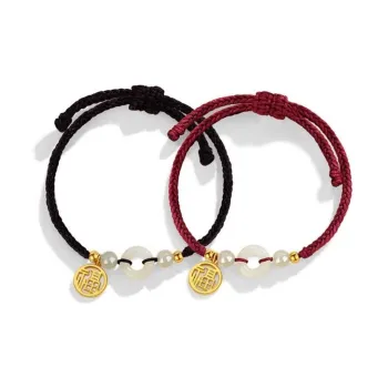 Artisan Lock Heart Jade Hetian Jade Bracelets Unisex Pale Greenish-White Jade