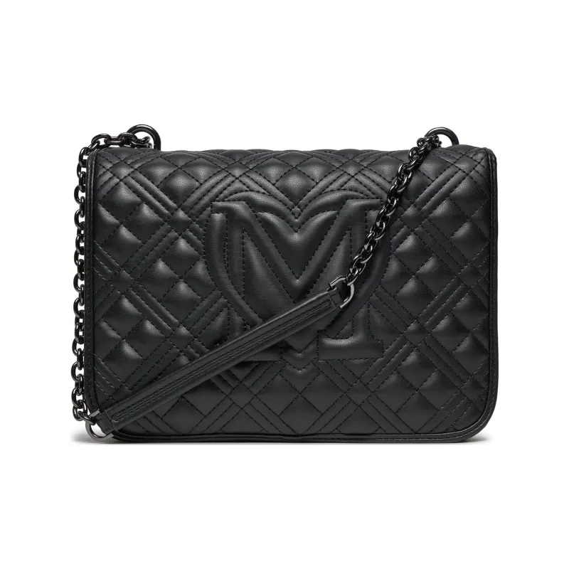 LOVE MOSCHINO Faux Leather Shoulder Bag, Crossbody Bag, Handbag Trumpets Women's Black-2