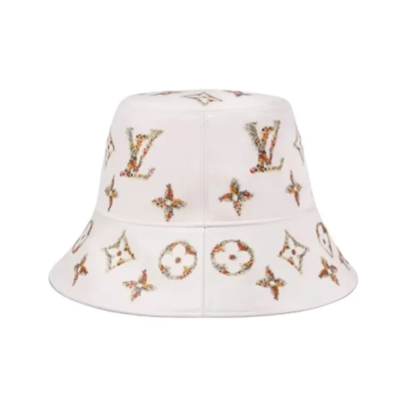 LOUIS VUITTON Cotton Bucket Hats Women's White Pink-2