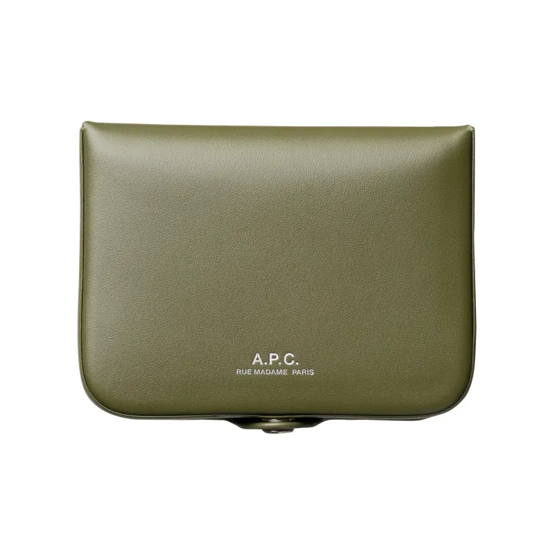 A.P.C Cow Leather Coin Purse Men's Evergreen-0