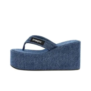 COPERNI Open-Toe Denim Wedge Sandals Women's