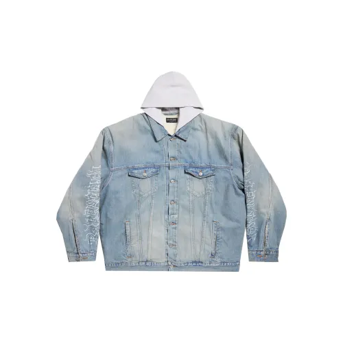 Balenciaga Denim Jackets Unisex Light Blue