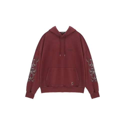 UNVESNO Sweatshirts Unisex Washable Reddish-Brown