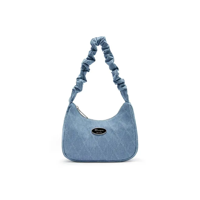 Champion Synthetic Leather Shoulder Bag Small Size Unisex Gray/Ink Blue/Ecru/Blue-0