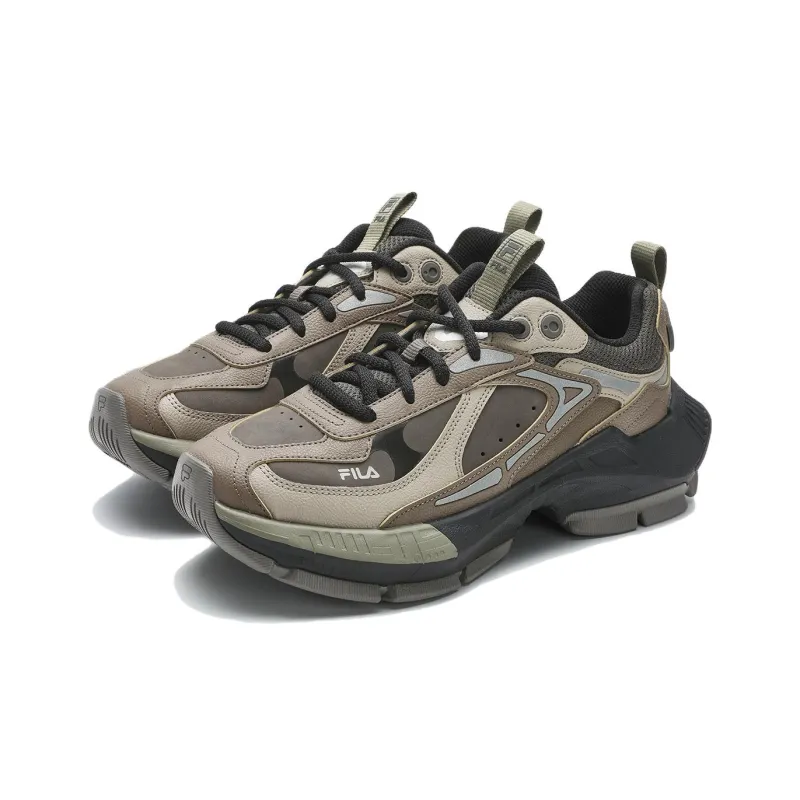 FILA CICLONE Slip-Resistant Height Increasing Low-Top Chunky Sneakers Men's Eagle Brown/Mountain Gray-1