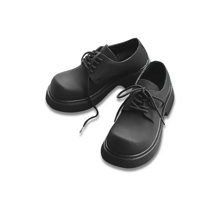 Bellum Han Low-Top Casual Leather Shoes Unisex Black-4