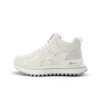 Warrior White Sneakers Anti Slip And Wear Resistant Height Increasing High Top Chunky Sneakers Women's Beige Gray