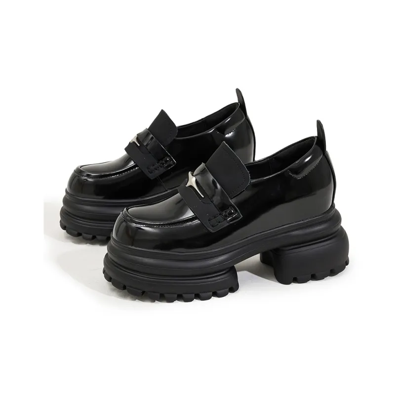 Milan Love Song Loafers 7cm Women's Black-2