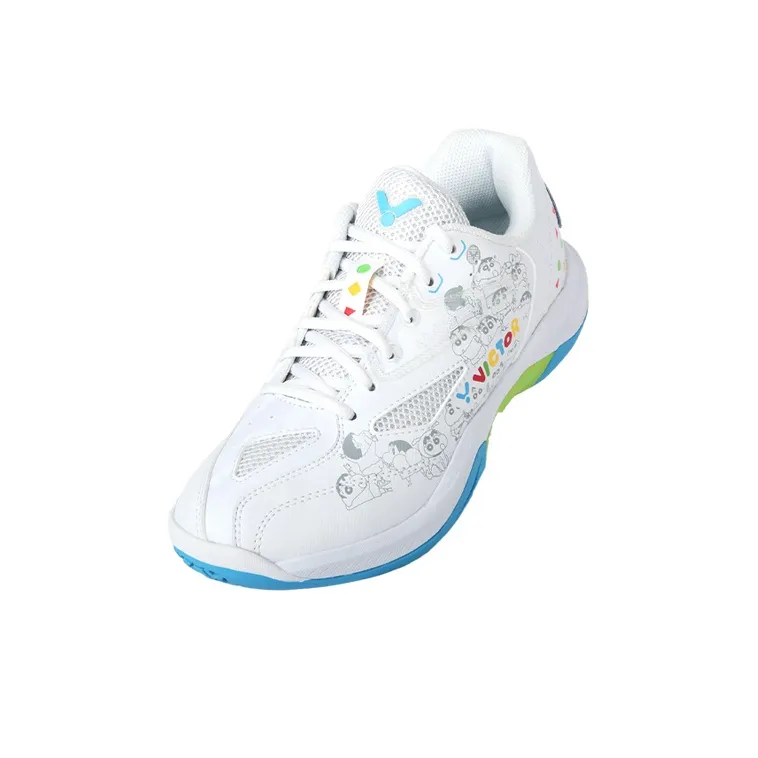 SHINCHAN x VICTOR Low Top Badminton Shoes Unisex White-2