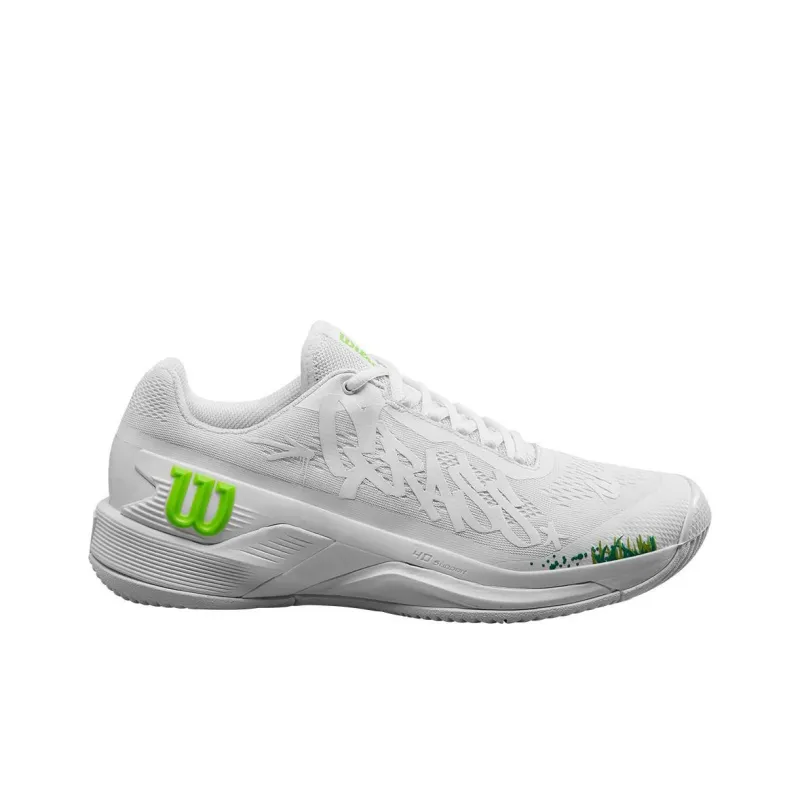 Wilson Rush Pro 4.0 Cushioned Slip Resistant Low Top Tennis Shoes Unisex White Green-1
