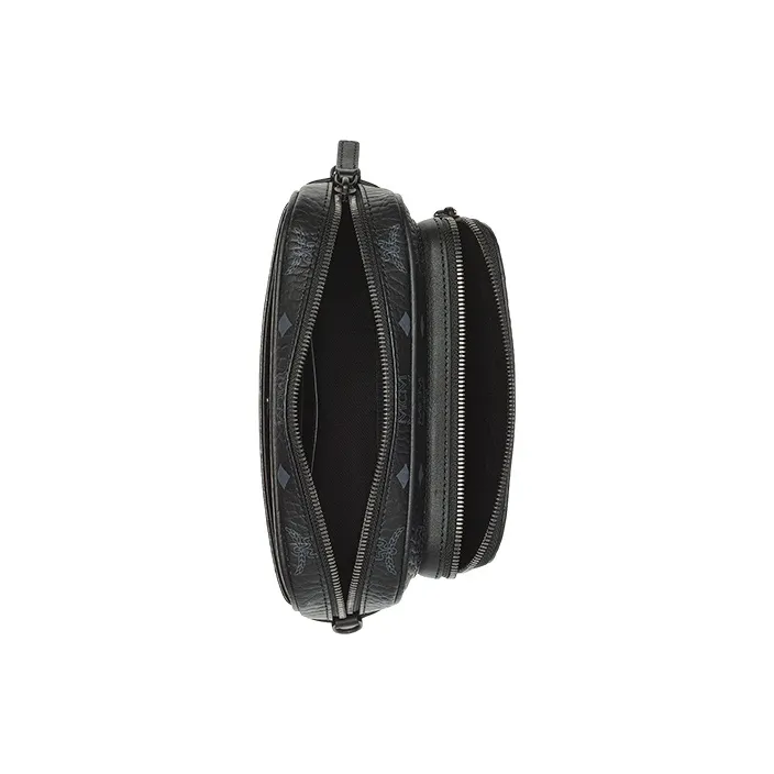 MCM × BAPE AREN LNY Visetos Leather One Shoulder Crossbody Fanny Pack Unisex Black-3