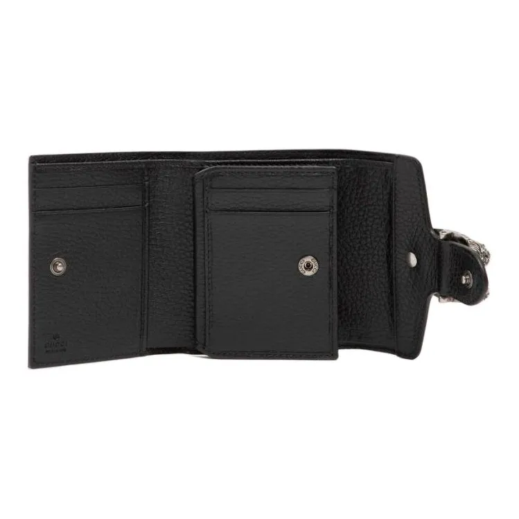GUCCI Genuine Leather Wallet Women's Black-2