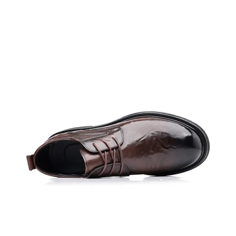 GZZ Dress Shoes Men Low Top Black/Brown-9