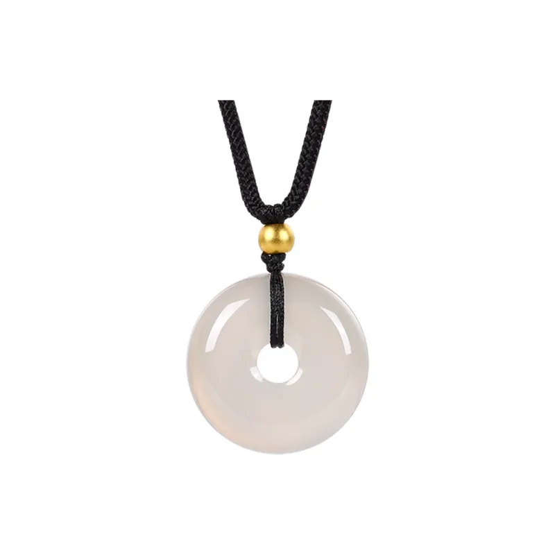 Cuiya Golden Building Agate Jade Necklaces Unisex-5