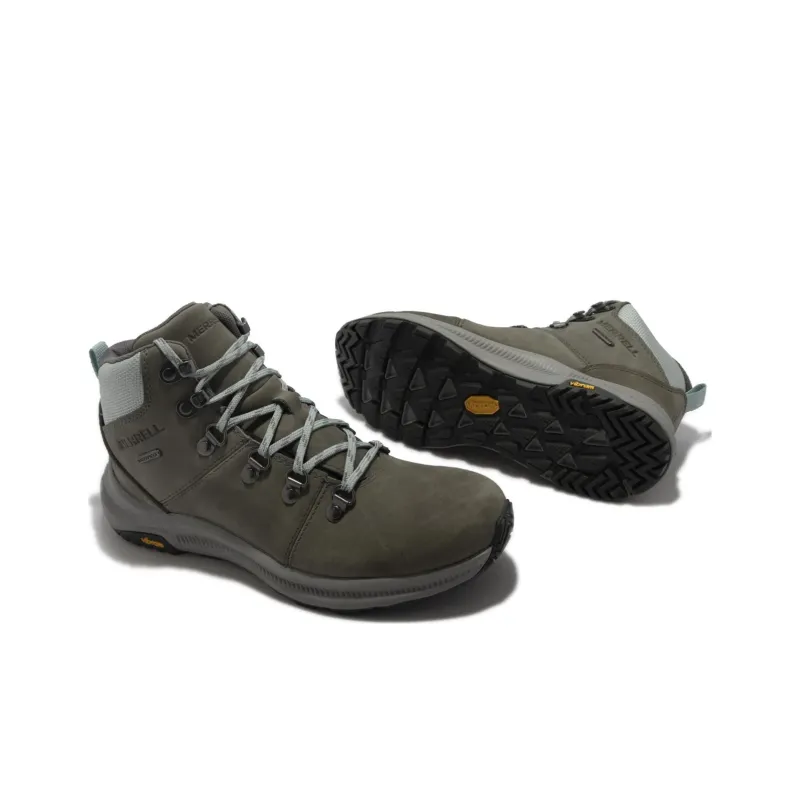 MERRELL Ontario 2 Mid WP Durable Breathable Mid-Top Outdoor Shoes Women's Green Gray-5