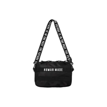 HUMAN MADE Nylon One Shoulder Handbag, Crossbody Bag Small Size Unisex Black