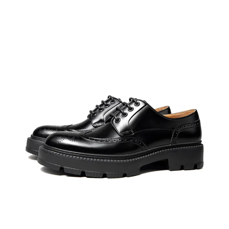 THOM WILLS Business Formal Shiny Derby Shoes Casual Shoes Men's Black-1