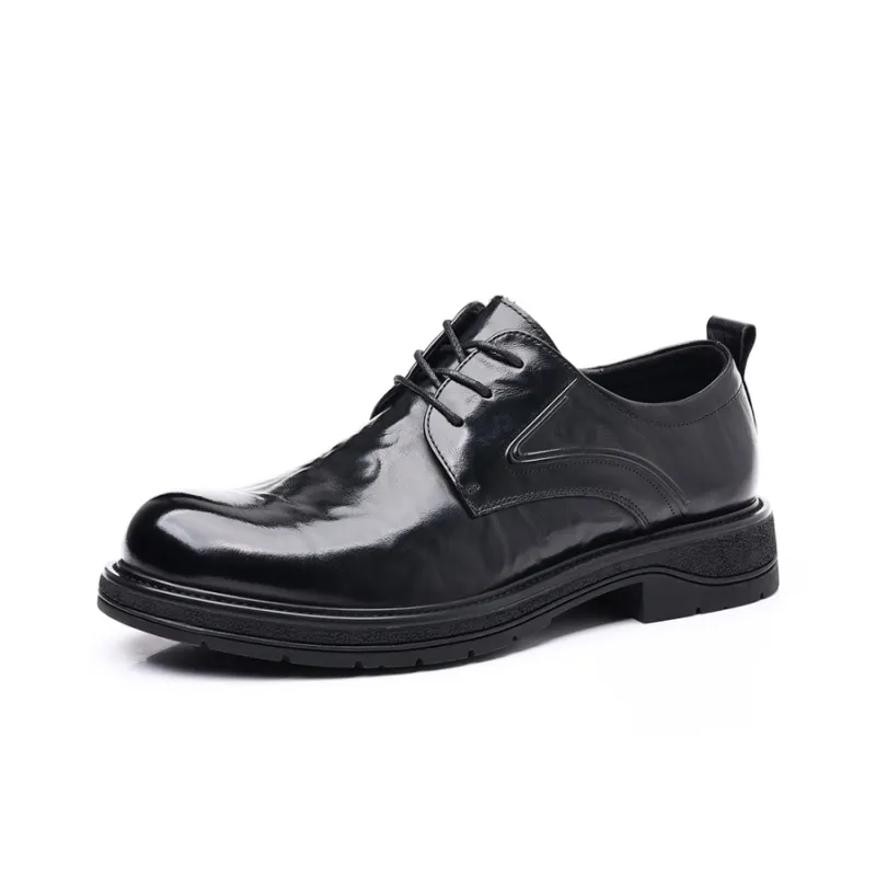 GZZ Dress Shoes Men Low Top Black/Brown-0