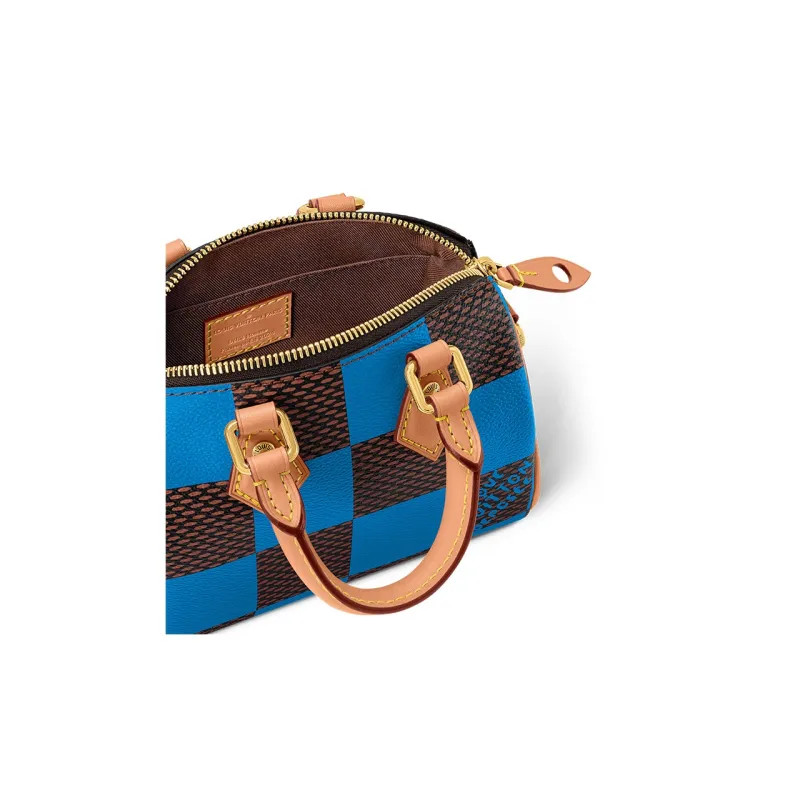 LOUIS VUITTON Nano Speedy Bandoulière Damier Pop Blue-4