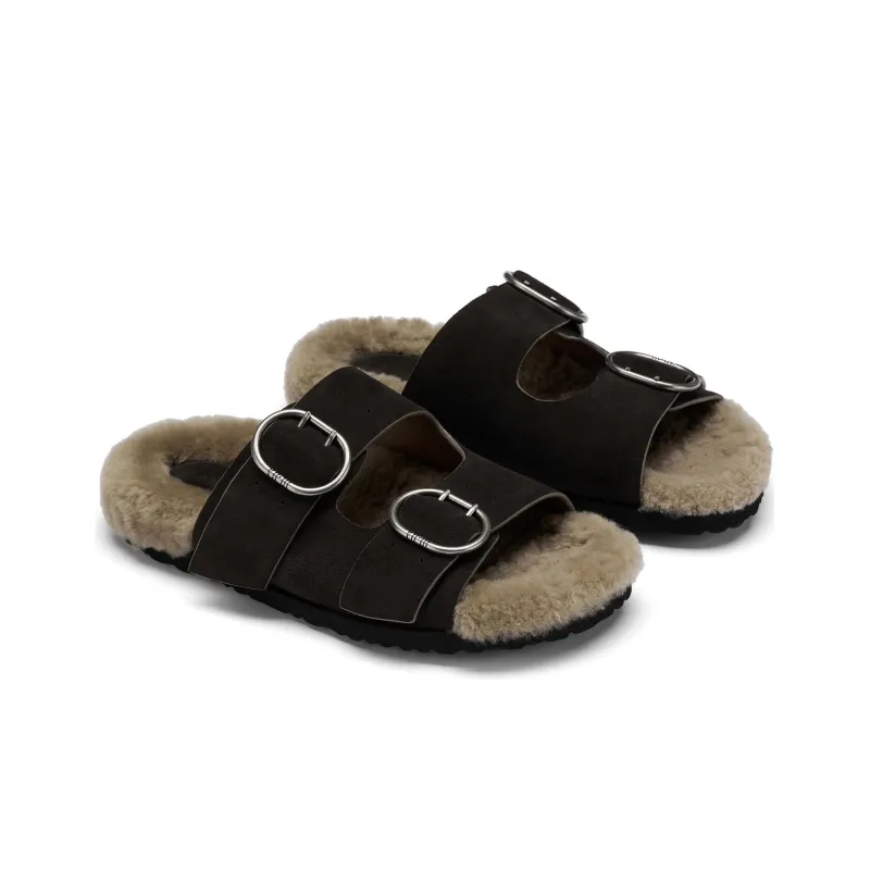 73Hours Warm And Hot Smart Slide Slippers Women's Black-2