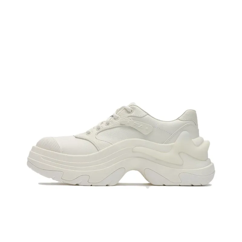 FILA DIVA Slip Resistant Lightweight Height Increasing Low Top Chunky Sneakers Women's Snow-0