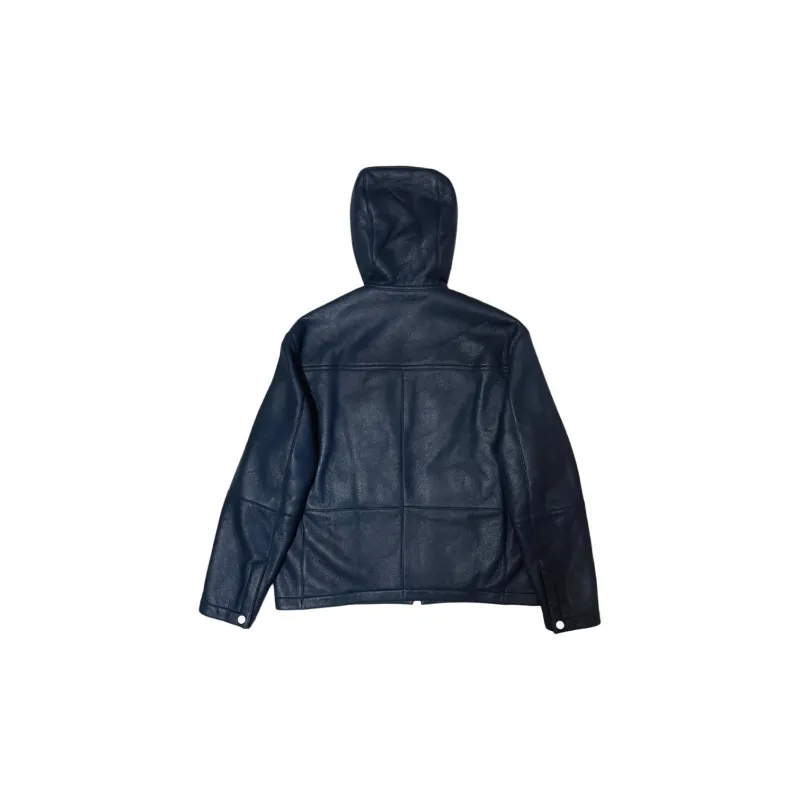 HERMES FW23 Leather Jacket Men's Dark Blue-1