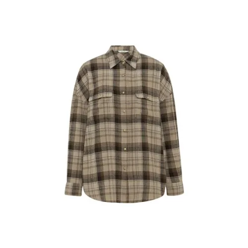 MEIYANG Shirts Women's Coffee Check