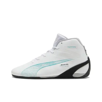 PUMA Mercedes Amg Petronas Motorsport Carbon Cat Mid Slip Resistant Mid Top Casual Shoes Men's White Black