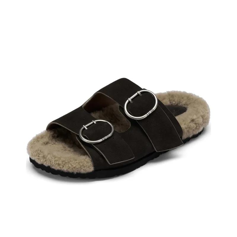 73Hours Warm And Hot Smart Slide Slippers Women's Black-1