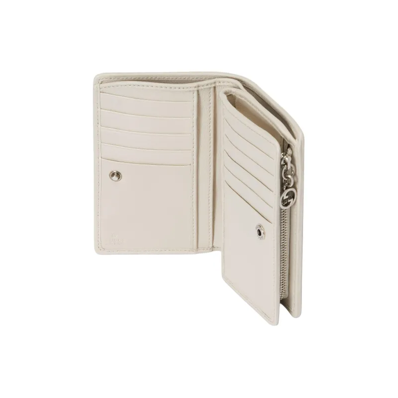 GUCCI BlondieInterlocking Collection Leather Wallet Women's White-3