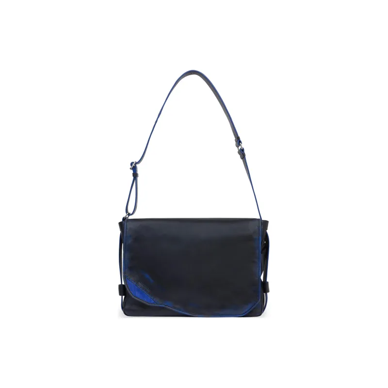 ADER ERROR Cow Leather Messenger Bag, Shoulder Bag, Crossbody Bag, Handbag Unisex Black-0
