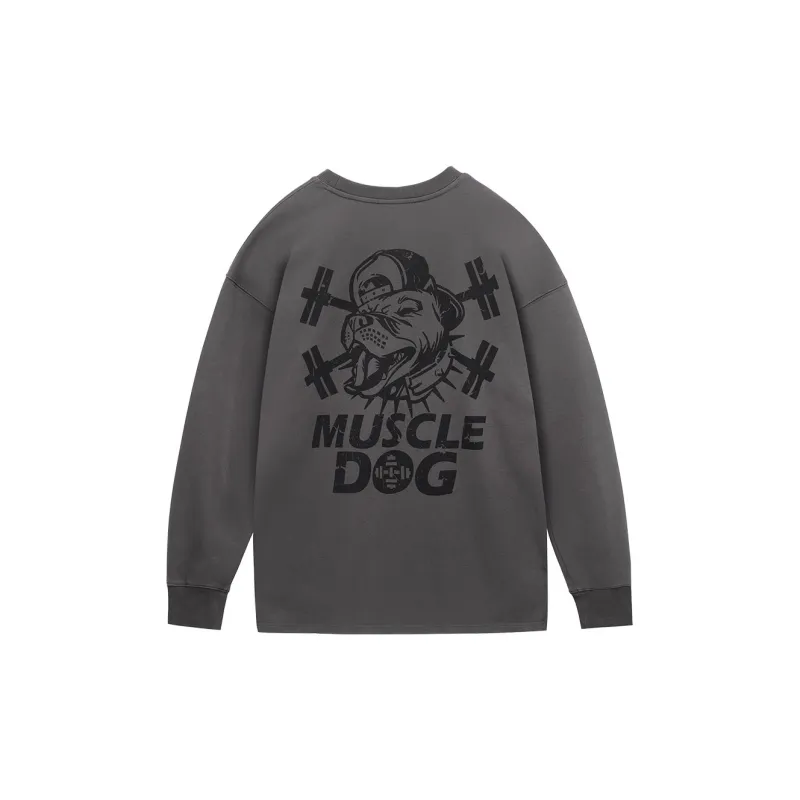 Muscle Dog Sweatshirt Men's Dark Gray-1