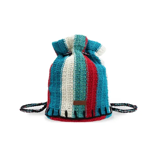 ADER ERROR Cotton Handbag Shoulder Bag Backpack Unisex Blue & Multicolor