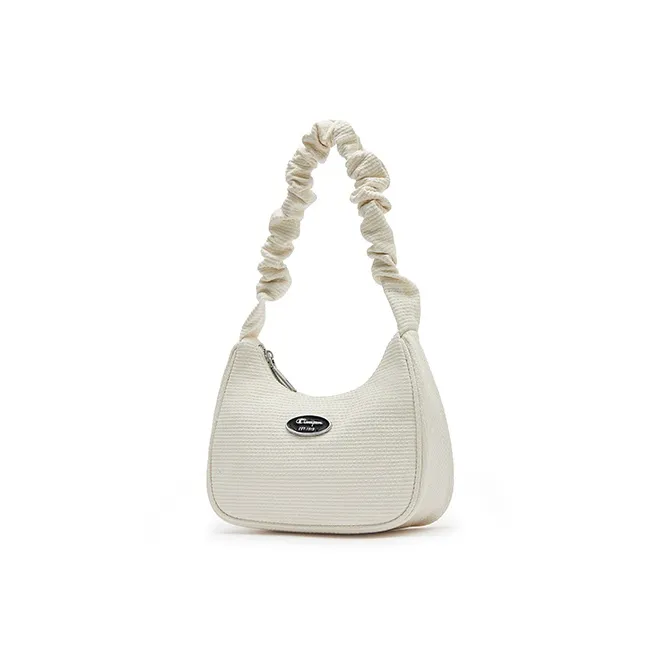 Champion Synthetic Leather Shoulder Bag Small Size Unisex Gray/Ink Blue/Ecru/Blue-22
