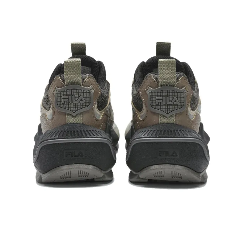 FILA CICLONE Slip-Resistant Height Increasing Low-Top Chunky Sneakers Men's Eagle Brown/Mountain Gray-3