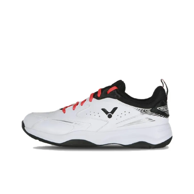 VICTOR Slip Resistant Badminton Shoes Unisex White Black-0