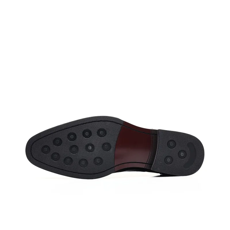 GZZ Dress Shoes Men Low Top Black/Brown-3