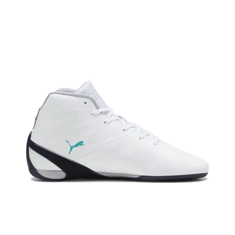 PUMA Mercedes Amg Petronas Motorsport Carbon Cat Mid Slip Resistant Mid Top Casual Shoes Men's White Black-1