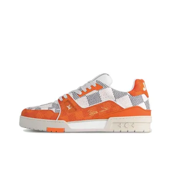 LOUIS VUITTON LV Trainer Damier White Orange