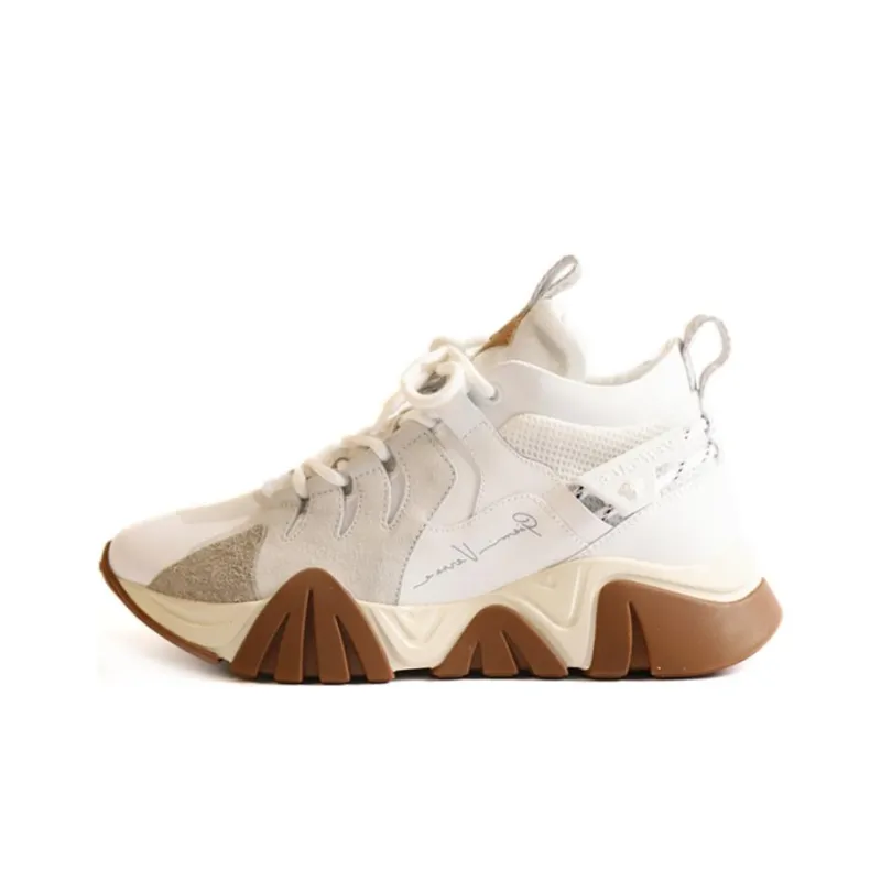 FANSIZHE High Top Casual Shoes Men's White Brown-0