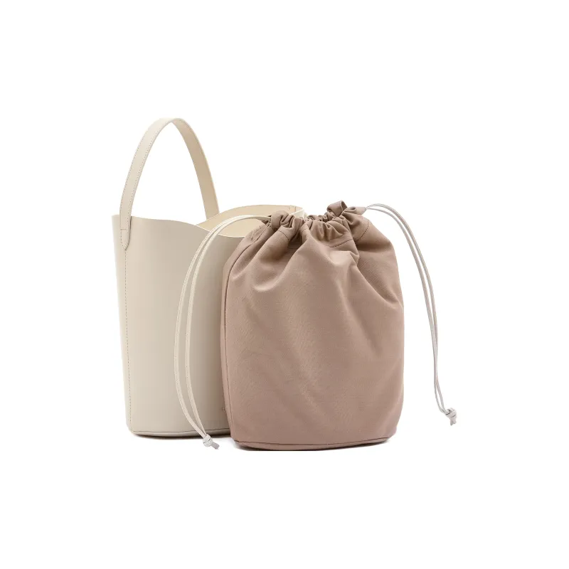 Il Bisonte Cow Leather Bucket Bags Crossbody Bag, Shoulder Bag Women's White-2