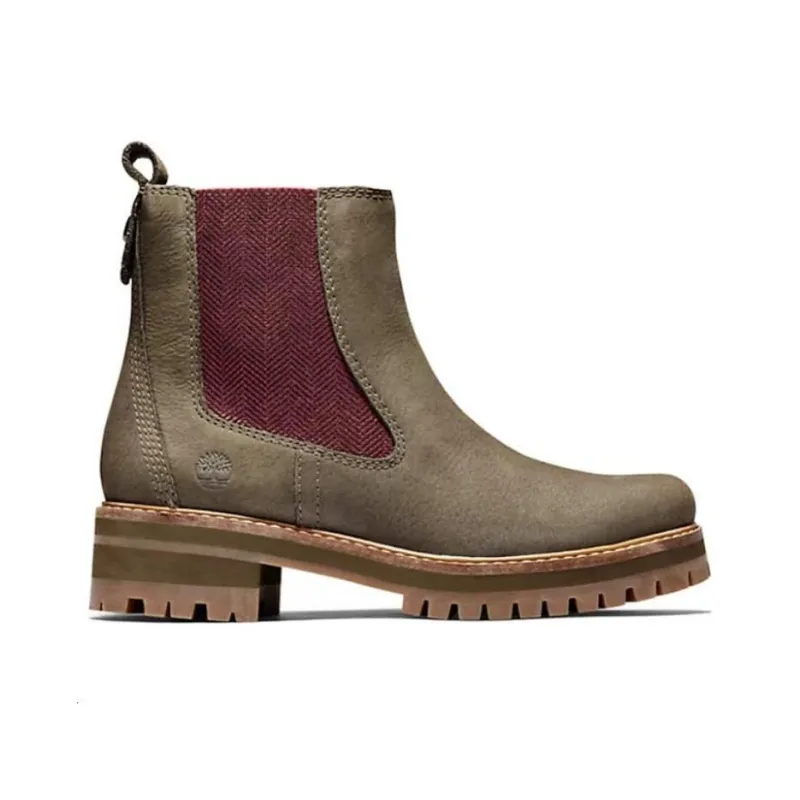 Timberland Courmayeur Valley Chelsea Boots 'Olive Nubuck' Women's-1