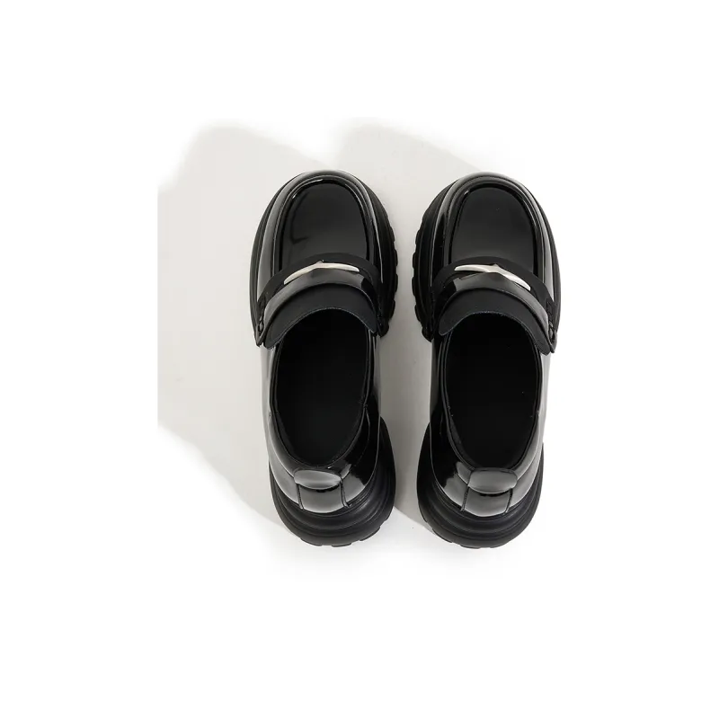 Milan Love Song Loafers 7cm Women's Black-4