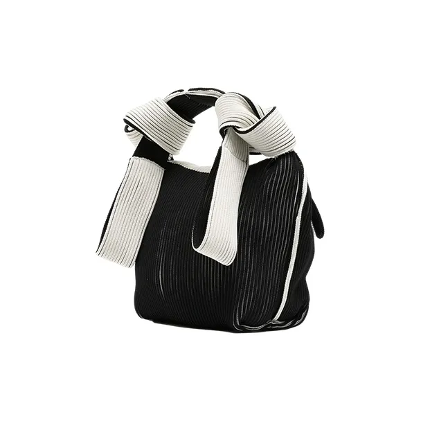 LASTFRAME Nylon Handbag Small Size Unisex Black White-1